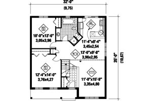 Floor Plan - Main Floor for Country House Plan #25-4772 - 2 bed, 1 bath