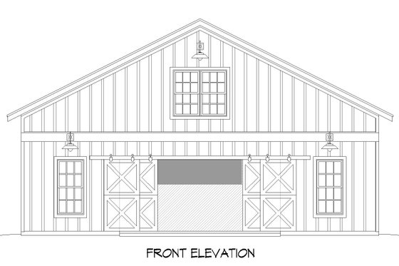 Exterior - Front Elevation 3 for Country House Plan #932-877, 0.5 bath