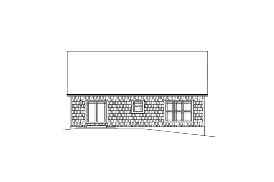 Exterior - Rear Elevation for Cottage House Plan #57-625 - 3 bed, 2 bath