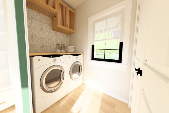Interior - Laundry 1 for Farmhouse House Plan #126-295 - 1 bed, 1 bath