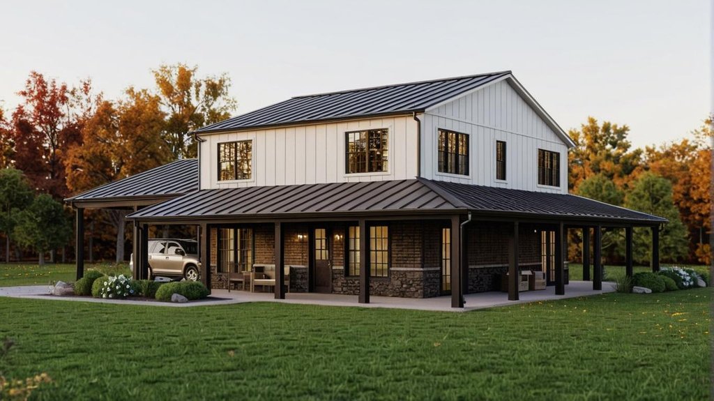 Exterior - Front Elevation 2 for Barndominium House Plan #1064-230 - 3 bed, 2.5 bath