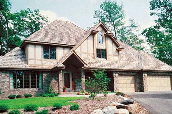 Exterior - Front Elevation for European House Plan #312-846 - 4 bed, 2.5 bath