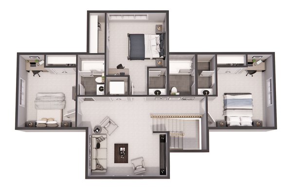 House Plan Design - Craftsman Floor Plan - Upper Floor Plan #51-1301