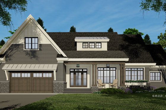 Exterior - Front Elevation 4 for Traditional House Plan #51-1219 - 3 bed, 2.5 bath