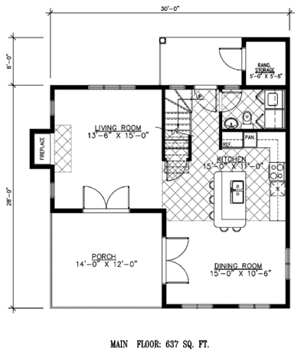 Craftsman Floor Plan - Main Floor Plan #138-308