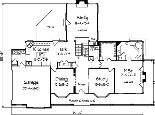 Farmhouse Floor Plan - Main Floor Plan #57-135
