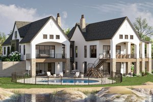 Exterior - Rear Elevation 1 for European House Plan #455-361 - 1 bed, 1.5 bath