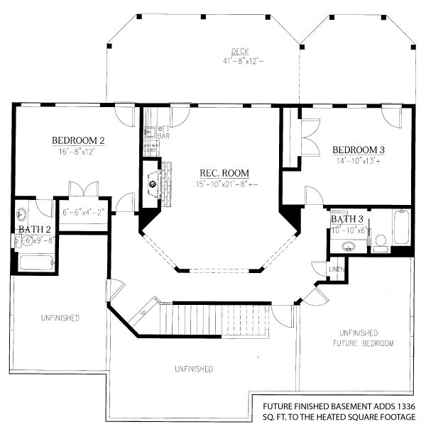 House Plan Design - Cottage Floor Plan - Lower Floor Plan #437-107