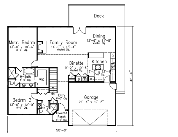 Ranch Floor Plan - Main Floor Plan #52-215