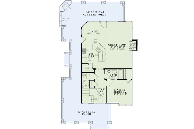 Dream House Plan - Floor Plan - Main Floor for Craftsman House Plan #17-3336 - 3 bed, 2 bath