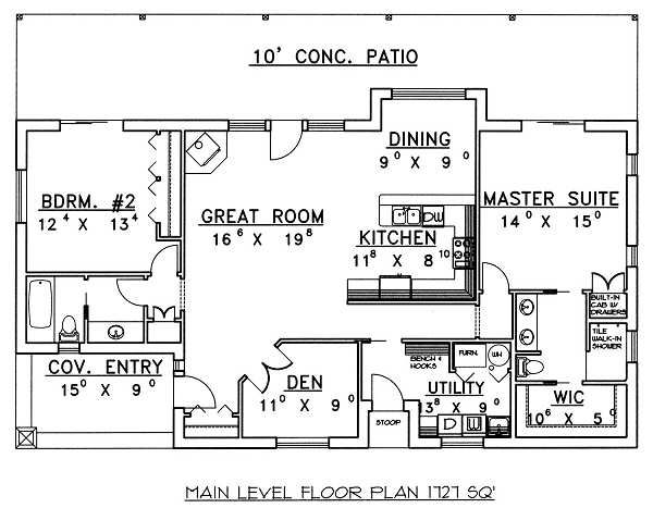 Architectural House Design - Cabin Floor Plan - Main Floor Plan #117-517