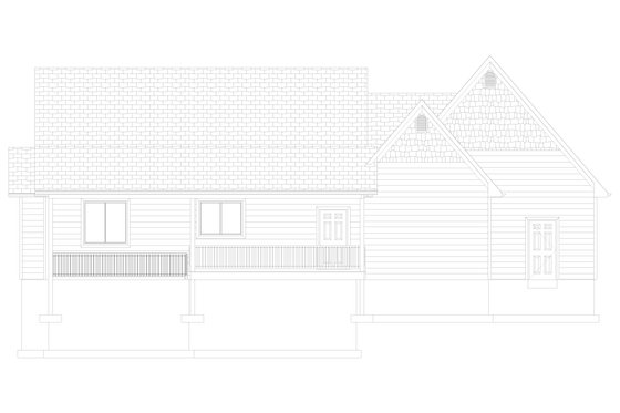 Exterior - Rear Elevation 2 for Cottage House Plan #1060-64 - 2 bed, 2 bath