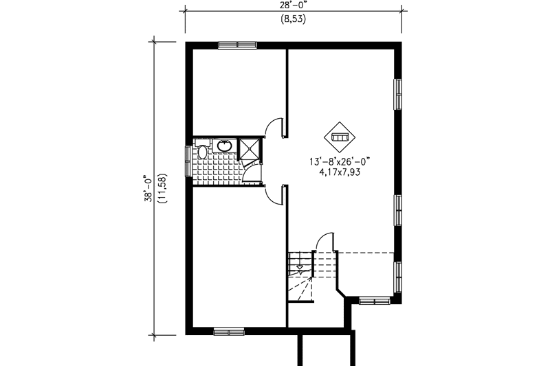 Home Plan - Floor Plan - Lower Floor House Plan #25-1014 - 3 bed, 2 bath