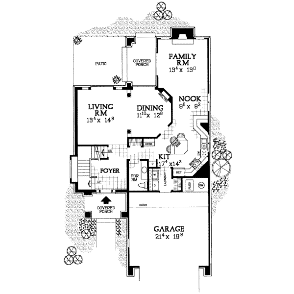 Architectural House Design - Traditional Floor Plan - Main Floor Plan #72-342