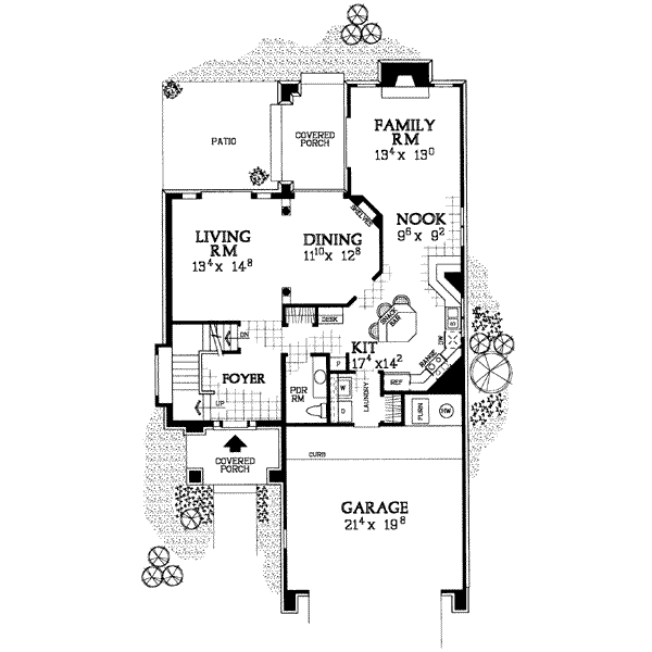 House Blueprint - Traditional Floor Plan - Main Floor Plan #72-342