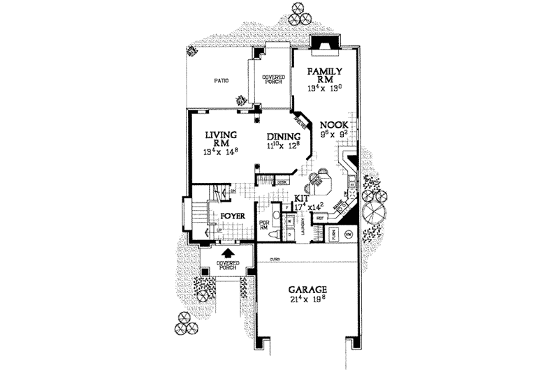 Home Plan - Floor Plan - Main Floor for Traditional House Plan #72-342 - 4 bed, 3 bath