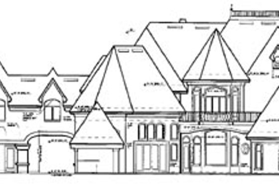 Exterior - Rear Elevation for European House Plan #417-448 - 5 bed, 5.5 bath