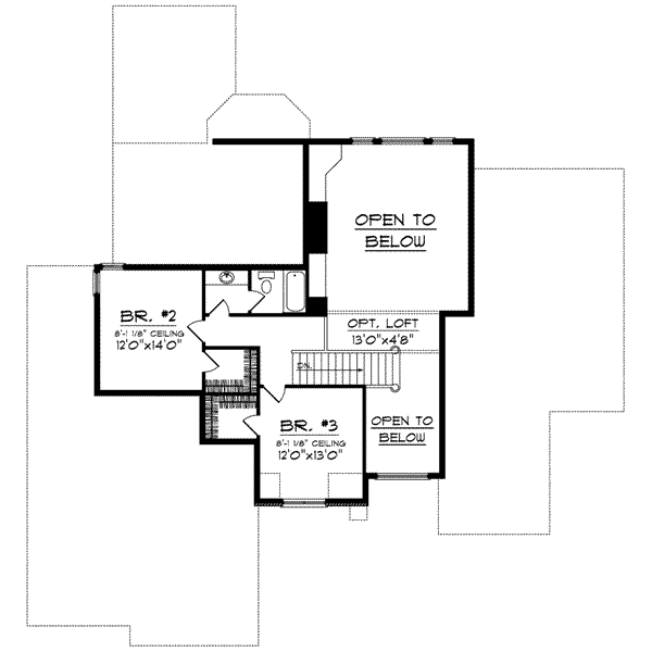 European Floor Plan - Upper Floor Plan #70-845