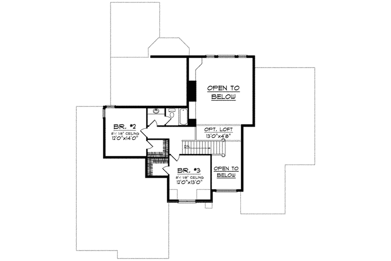 Home Plan - Floor Plan - Upper Floor for European House Plan #70-845 - 3 bed, 2.5 bath