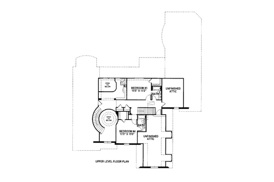 Floor Plan - Upper Floor for European House Plan #141-324 - 4 bed, 4.5 bath