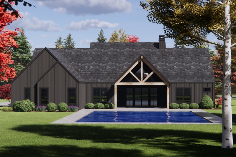 Architectural House Design - Exterior - Rear Elevation for Farmhouse House Plan #1096-151 - 4 bed, 3.5 bath