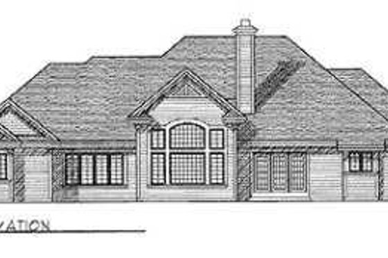 Exterior - Rear Elevation House Plan #70-474 - 3 bed, 2.5 bath