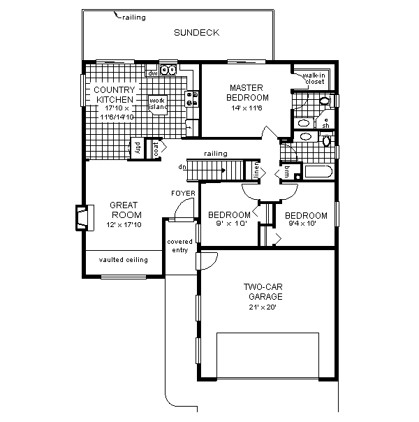 Architectural House Design - Traditional Floor Plan - Main Floor Plan #18-1015