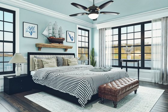 Interior - Master Bedroom for Beach House Plan #54-597 - 4 bed, 3 bath