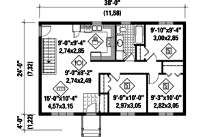 Floor Plan - Main Floor for Country House Plan #25-4661 - 3 bed, 1 bath