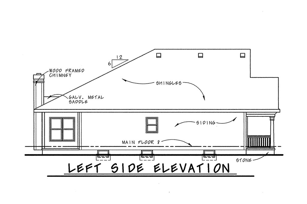 Exterior - Other Elevation 1 for Cottage House Plan #20-1207 - 2 bed, 2 bath