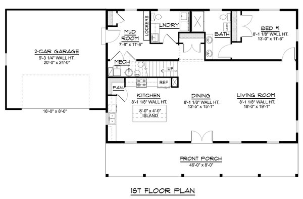 House Blueprint - Barndominium Floor Plan - Main Floor Plan #1064-338