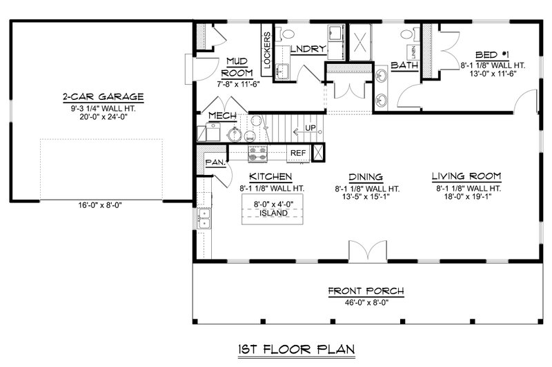 Dream House Plan - Floor Plan - Main Floor for Barndominium House Plan #1064-338 - 4 bed, 2.5 bath