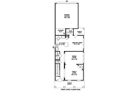 Floor Plan - Main Floor for Southern House Plan #81-13604 - 3 bed, 2.5 bath