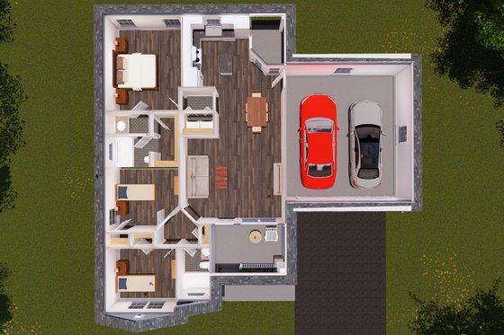 Floor Plan - Main Floor 1 for Cottage House Plan #513-2210 - 3 bed, 2 bath