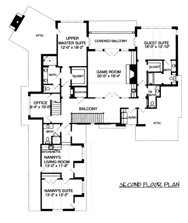 European Floor Plan - Upper Floor Plan #413-866
