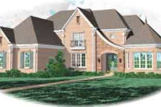 Exterior - Front Elevation for European House Plan #81-629 - 4 bed, 4 bath