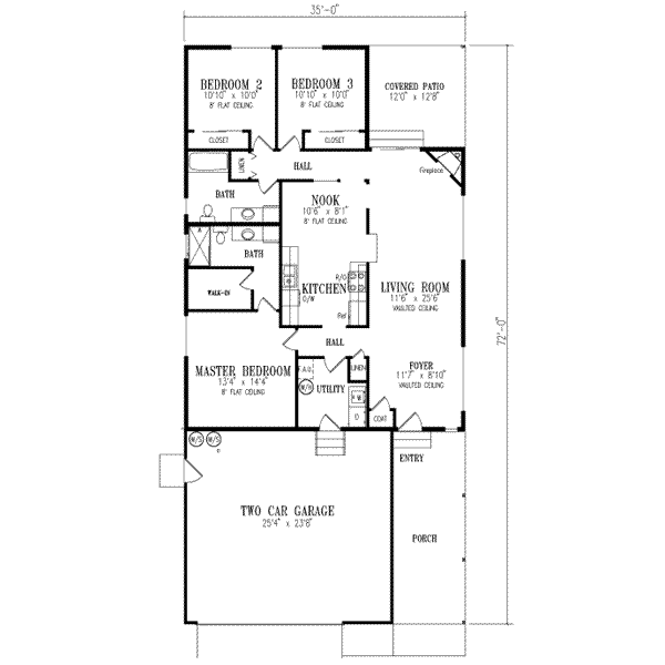 Adobe / Southwestern Floor Plan - Main Floor Plan #1-293