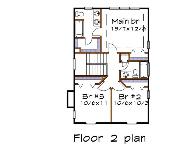 Southern Floor Plan - Upper Floor Plan #79-201