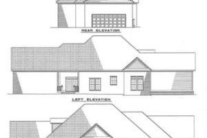 Exterior - Rear Elevation for Country House Plan #17-1013 - 3 bed, 2 bath