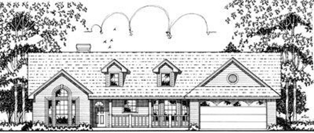 Exterior - Front Elevation 2 for Traditional House Plan #42-284 - 3 bed, 2 bath