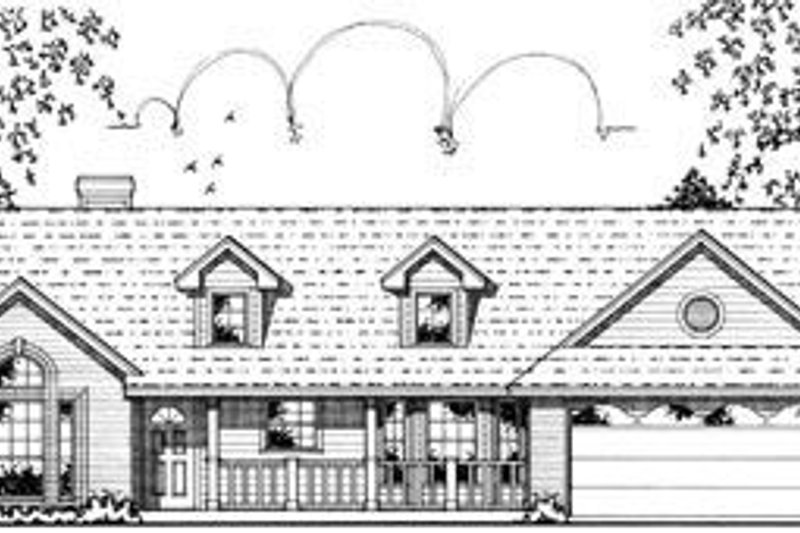 Exterior - Front Elevation 2 for Traditional House Plan #42-284 - 3 bed, 2 bath