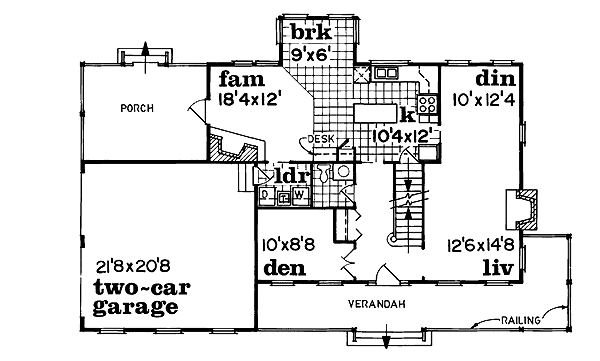 Country Floor Plan - Main Floor Plan #47-215