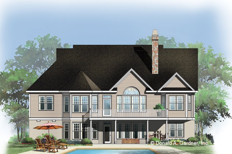 Dream House Plan - Exterior - Rear Elevation for Craftsman House Plan #929-448 - 4 bed, 3 bath