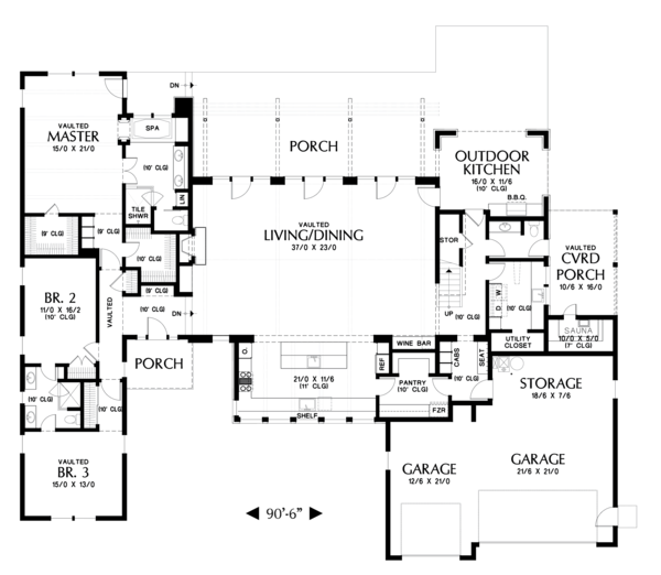 Architectural House Design - Modern Floor Plan - Main Floor Plan #48-694