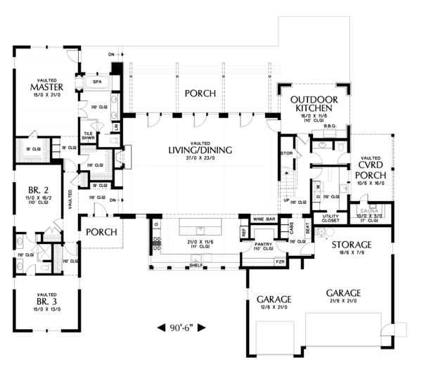 House Plan Design - Modern Floor Plan - Main Floor Plan #48-694