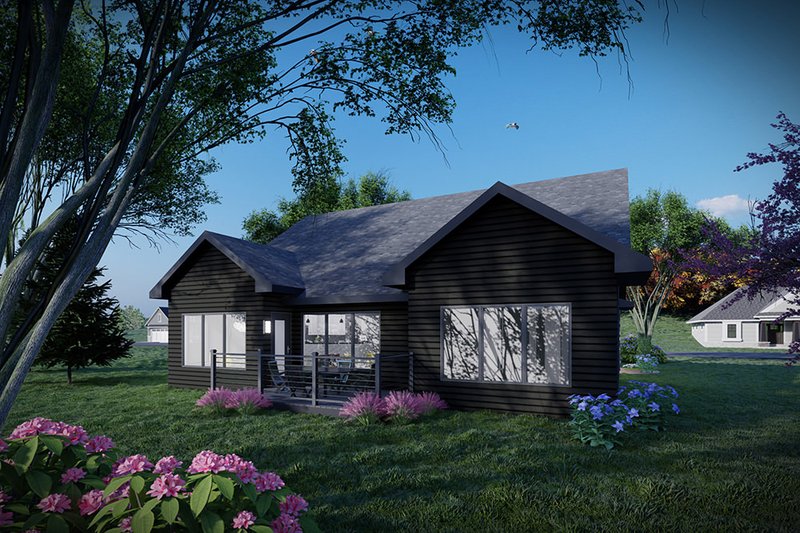 Architectural House Design - Exterior - Rear Elevation for Modern House Plan #70-1541 - 2 bed, 2 bath