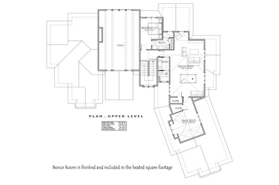Floor Plan - Upper Floor for Craftsman House Plan #892-28 - 4 bed, 5.5 bath