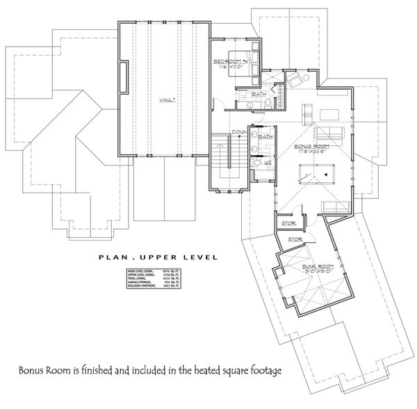 Craftsman Floor Plan - Upper Floor Plan #892-28