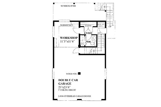 Floor Plan - Main Floor for Farmhouse House Plan #118-135, 0.5 bath