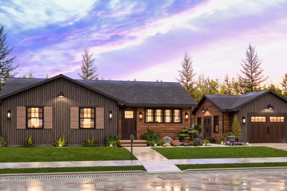 Exterior - Front Elevation 3 for Cottage House Plan #54-685 - 2 bed, 2 bath